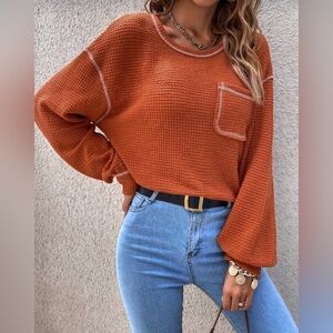 Rust Orange Knit Sweater